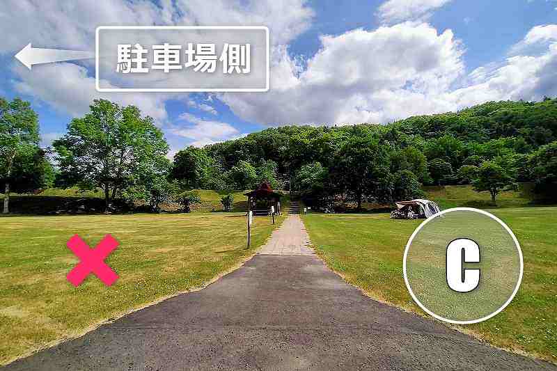 山部自然公園太陽の里キャンプ場のテントサイト