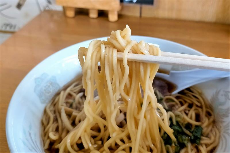 生姜ラーメンみづの　生姜ラーメンの麺