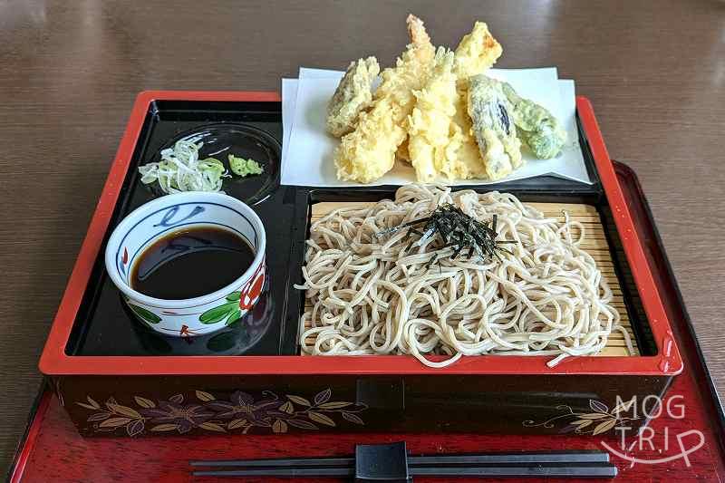 天塩川温泉の「源泉そば 天ざるそば」